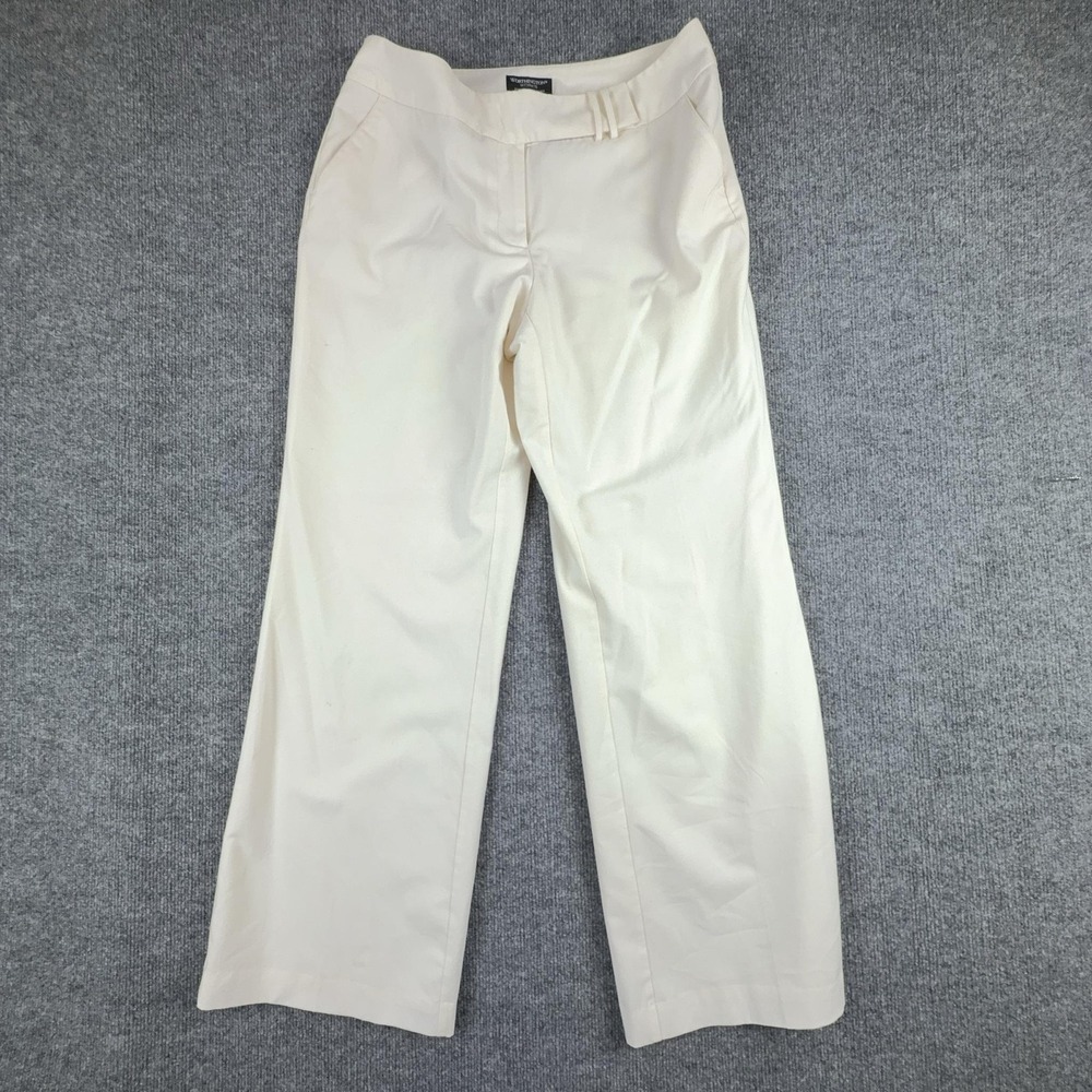 Worthington Dress Pants Womens 12 White Twill Lined Stretch Work Career Office